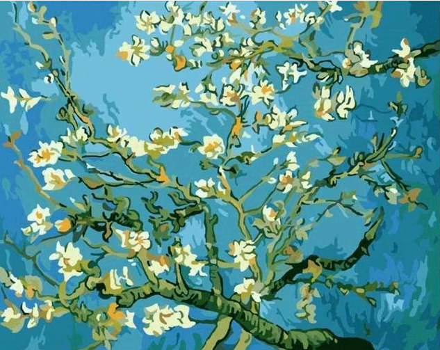 Meilleures images bricolage peinture à l'huile numérique peinture par numéros noël anniversaire cadeau Unique Van gogh ciel étoilé du rhône