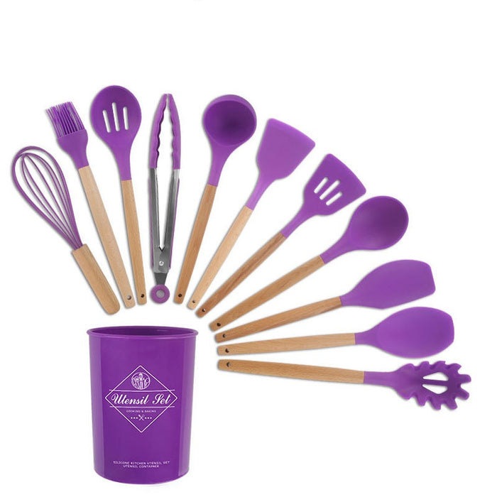 Silicone Kitchenware With Wooden Handle