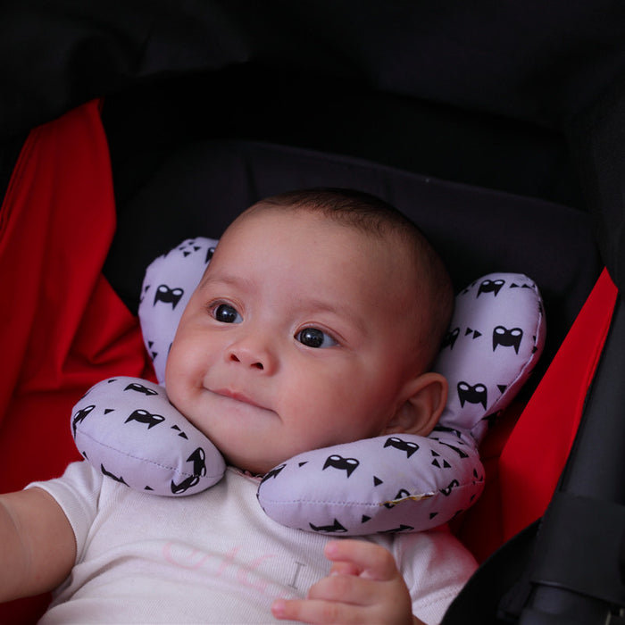 Almohada infantil Cama de bebé Asiento de seguridad en forma de U Protector de cuello Almohada de cochecito estereotipada fija