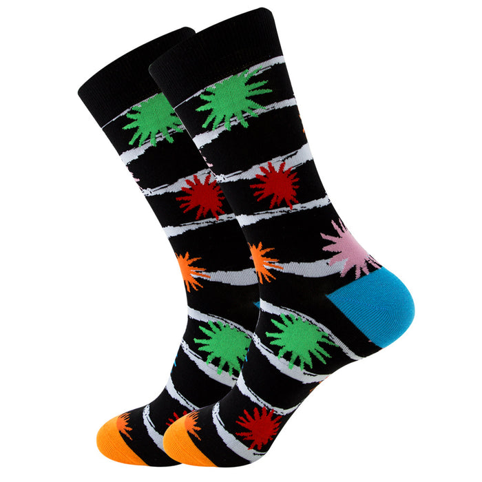 Striped Men's Socks Square Tube Socks Wave Women's Socks