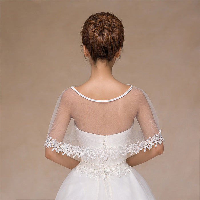 Scialle da sposa Scialle da sposa bianco europeo e americano in pizzo