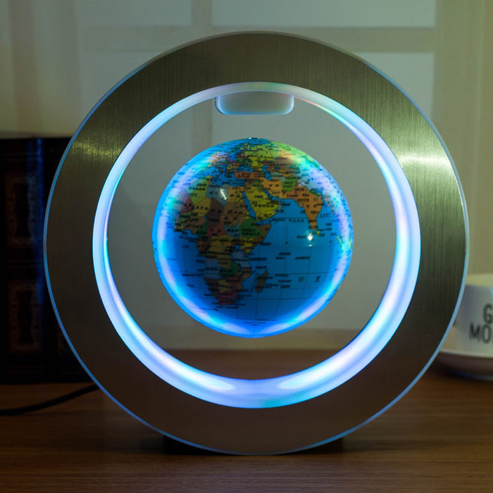 Mapa do mundo LED redondo globo flutuante luz de levitação magnética antigravidade mágica