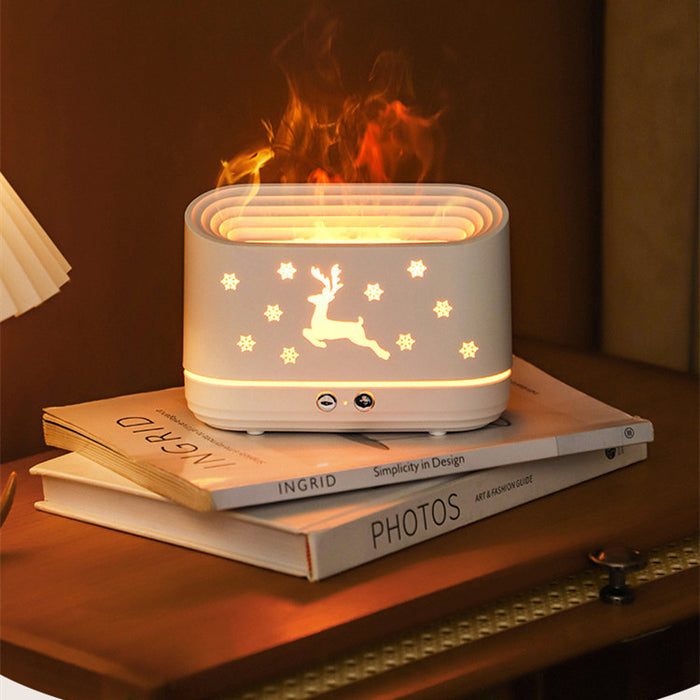 Elk Flame Umidificatore Diffusore Muto Atmosfera domestica Lampada Decorazioni natalizie per la casa