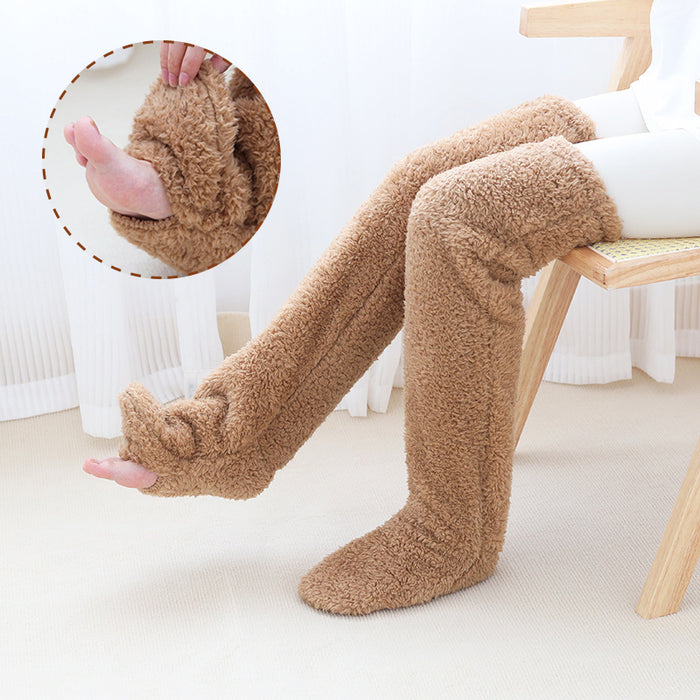 Calzini lunghi sfocati alti sopra il ginocchio Calzini invernali caldi e freddi per le gambe del ginocchio Calze resistenti al freddo Calzini per dormire a casa