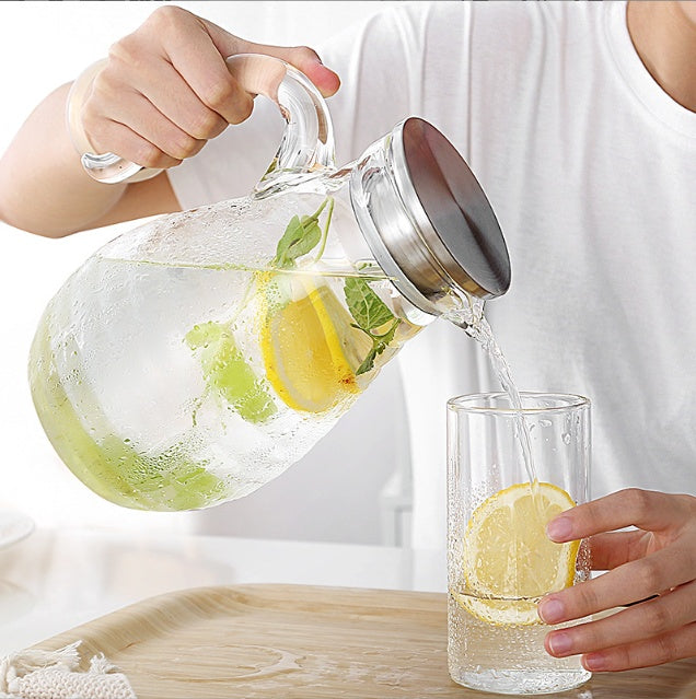 Glass Cold Water Bottle Large Capacity Teapot Refrigerator Set