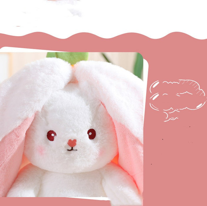 Wanghong Cute Transforms Into Strawberry Rabbit Doll Plush Toy