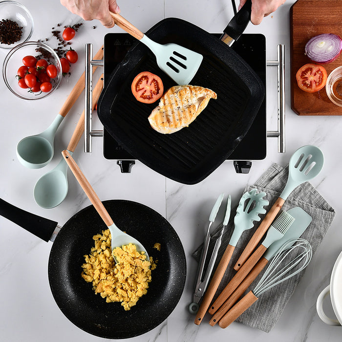 Silicone Kitchenware With Wooden Handle