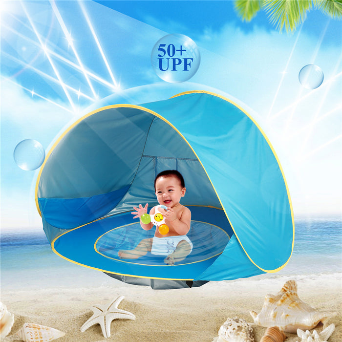 Tienda de playa para bebé, tienda para acampar al aire libre para niños, fácil plegado, impermeable, toldo para el sol, protección UV