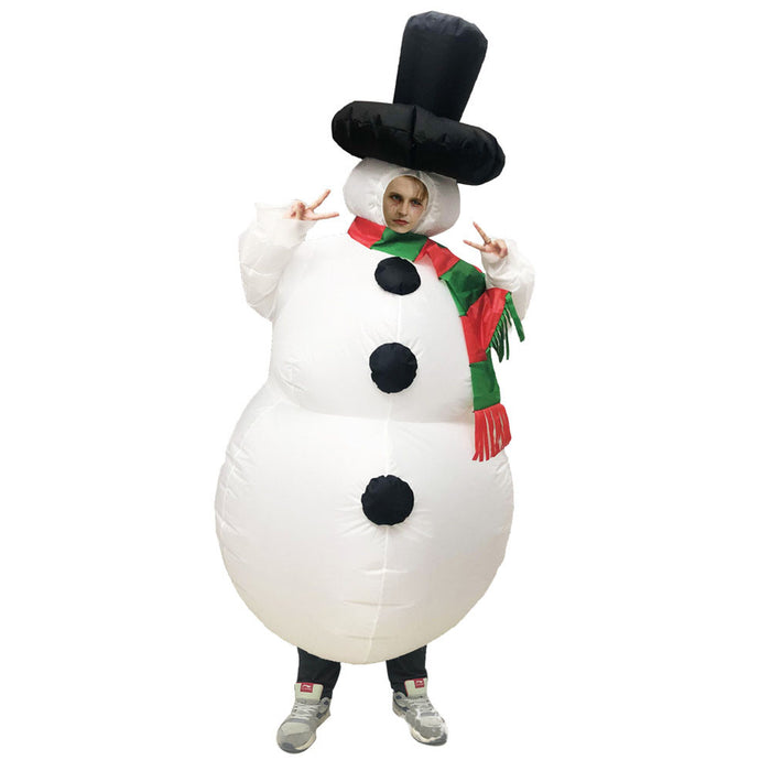 Natal velho boneco de neve homem-biscoito roupas infláveis