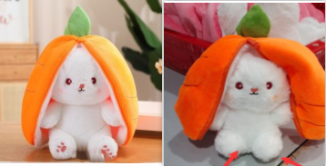 Wanghong Cute Transforms Into Strawberry Rabbit Doll Plush Toy