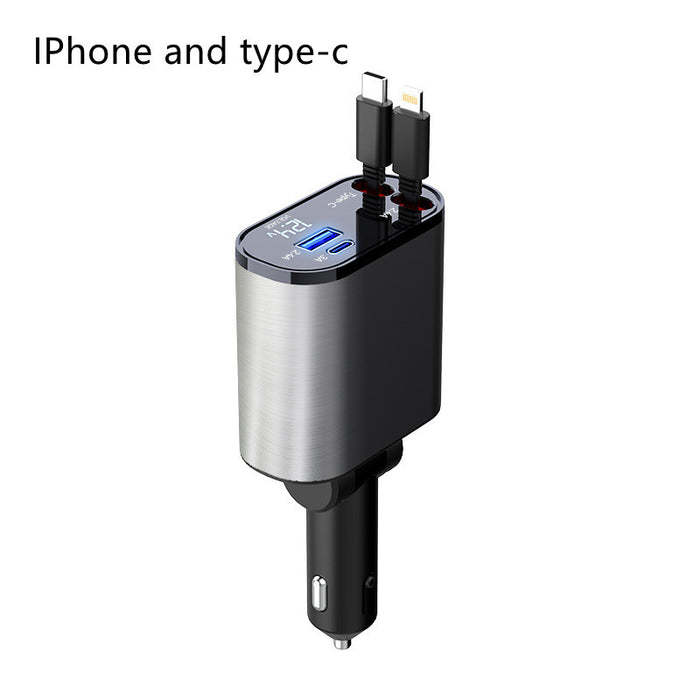 Chargeur de voiture en métal 100W, charge Super rapide, allume-cigare USB et adaptateur TYPE-C