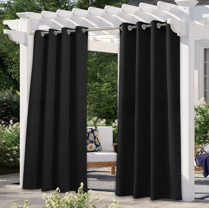 Rideau d'ombrage en soie noire de haute précision, couleur unie, imperméable et Protection solaire pour l'extérieur, Protection UV