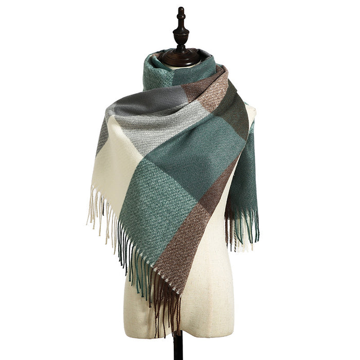 New Cashmere Tassel Thickened Cold And Warm Scarf