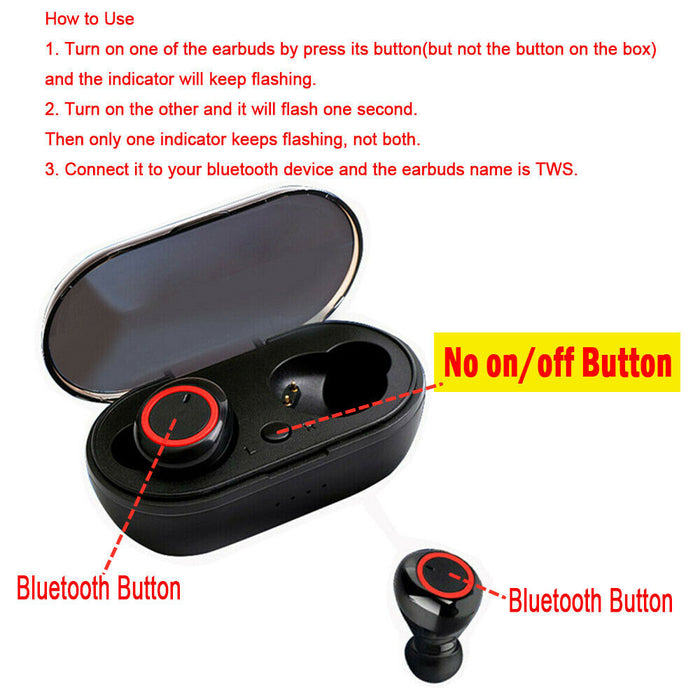 Écouteurs sans fil Bluetooth 5.0 étanches, casque d'écoute antibruit TWS