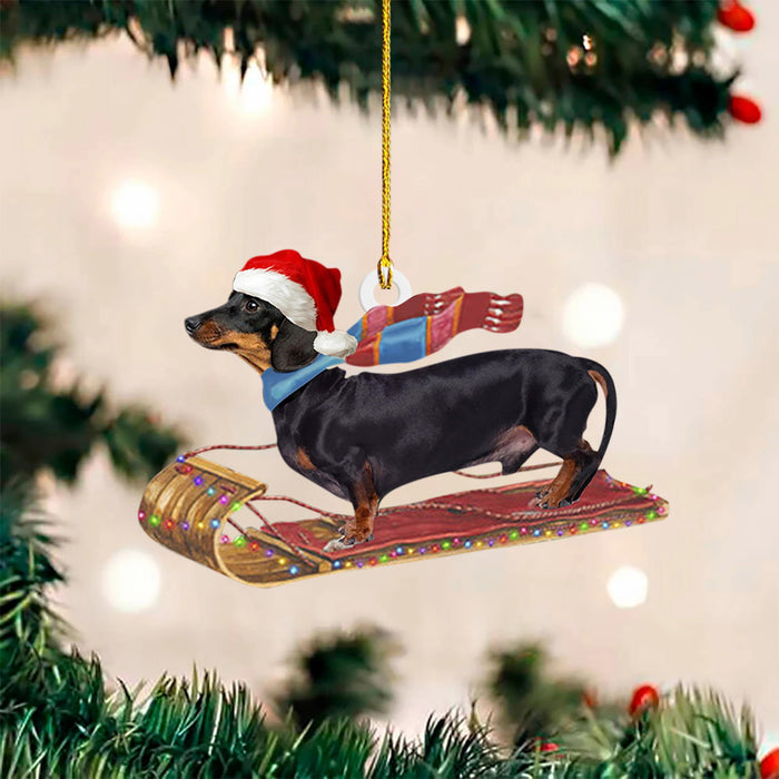 Decorações de cachorro salsicha de Natal para casa