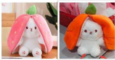 Wanghong Cute se transforma en un muñeco de peluche de conejo de fresa