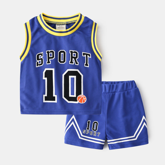 Vêtements de basket-ball pour enfants, costumes, gilet pour bébé, sweat-shirt pour garçons, deux pièces, Style d'été, tendance