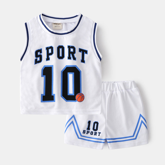 Vêtements de basket-ball pour enfants, costumes, gilet pour bébé, sweat-shirt pour garçons, deux pièces, Style d'été, tendance