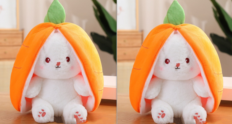 Wanghong Cute se transforma en un muñeco de peluche de conejo de fresa