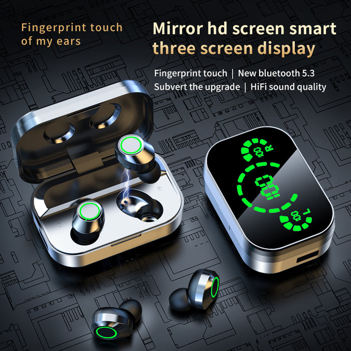YD03 Auricolare Bluetooth wireless TWS Display digitale intelligente a grande schermo nella luce respiratoria dell'orecchio