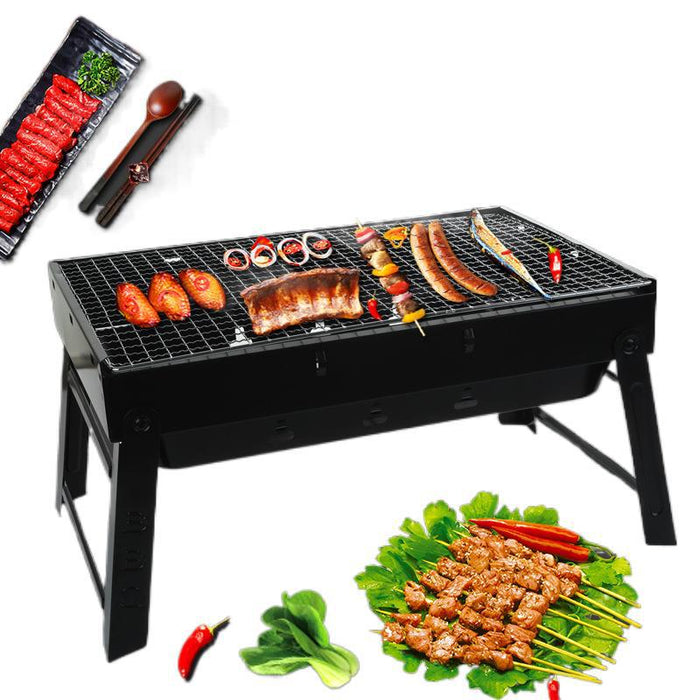 Stainless Steel Folding Barbecue Grill Charcoal Grill Korean Skewers Grill