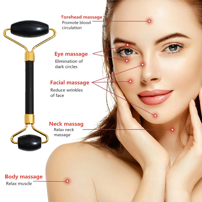 Beauty facial care massage jade device