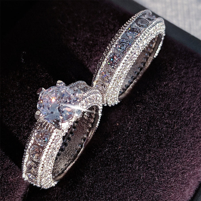 Silber Hochzeit Ring für Frauen Verlobung Finger Geschenk Schmuck