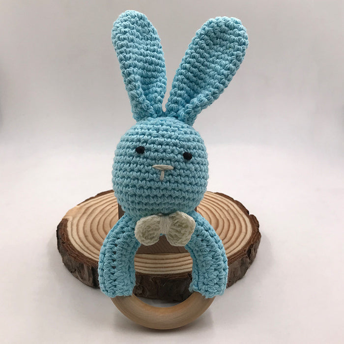 Baby Bunny Ear Teether Holzbeißring Neugeborenes Sensorik Spielzeug Dusche Geschenk Baby Care