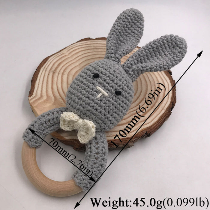 Baby Bunny Ear Teether Holzbeißring Neugeborenes Sensorik Spielzeug Dusche Geschenk Baby Care